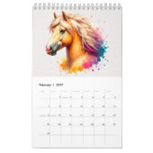 2025 Twelve Majestic Horses Calendar カレンダー (2月 2027)