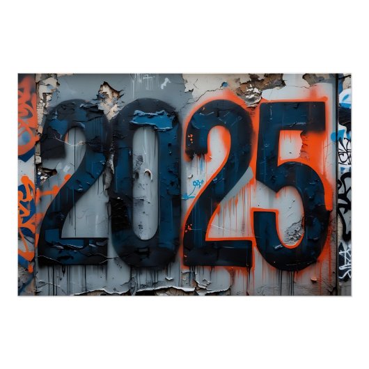 2025 Urban Graffiti Wall Art – テクスチグランジャ ポスター (正面)