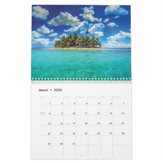 2025 vacation islands カレンダー (3月 2026)