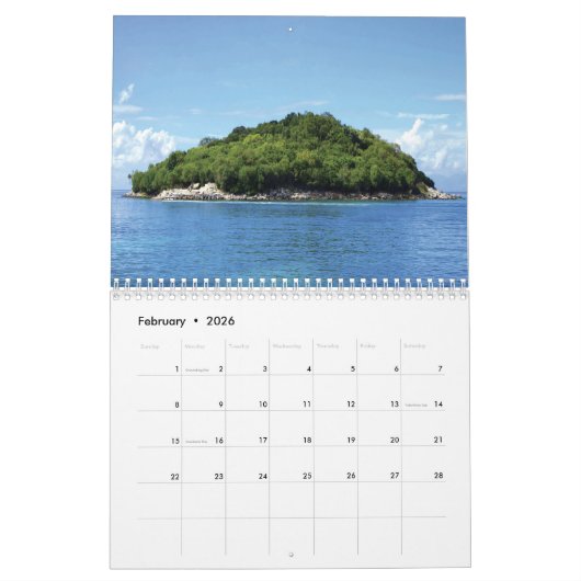 2025 vacation islands カレンダー (2月 2026)