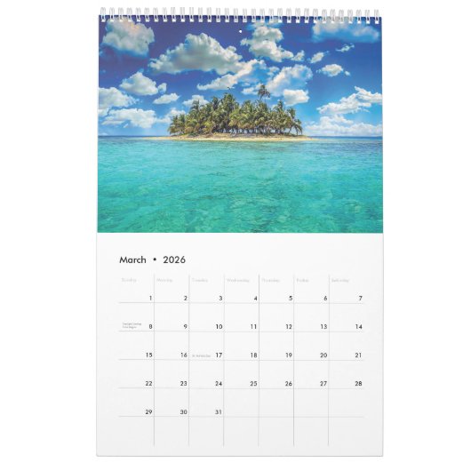 2025 vacation islands カレンダー (3月 2026)