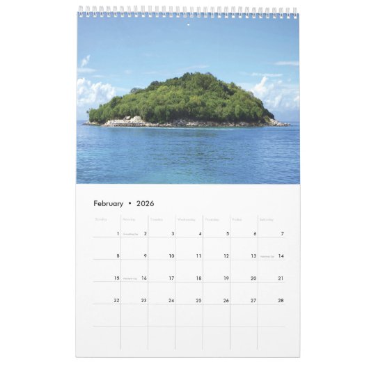 2025 vacation islands カレンダー (2月 2026)