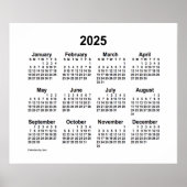 2025 White Calendar by Janz Print ポスター (正面)
