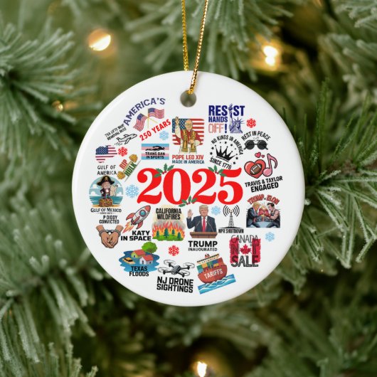 2025 Year in Review Christmas Ornament セラミックオーナメント (ツリー)