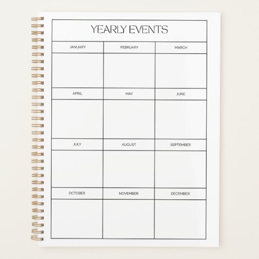 2025 Yearly Planner | Minimalist Wall Calendar プランナー手帳 (正面)