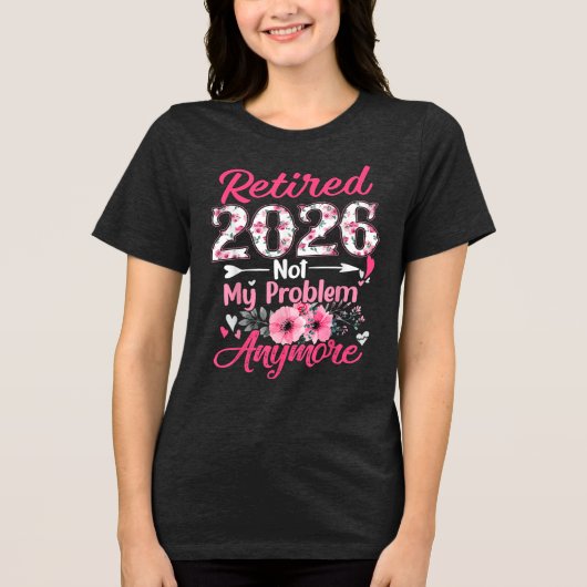 2026おもしろい年のフローラ退職女性ギフト トライブレンドＴシャツ (正面)