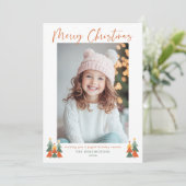 2026かわいい燃えオレンジのクリスマスフォトカレンダー シーズンカード (スタンド正面)