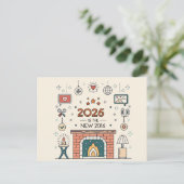 2026は新しい2016 Cozy Culture ベクター ポストカード (スタンド正面)