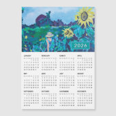 2026ひまわり畑の絵を描カレンダーの女性 (正面)