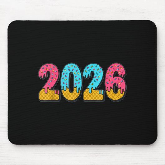 2026アイスクリームしたたりGen Alpha流行語新年のミーム マウスパッド (正面)
