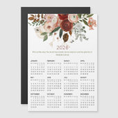 2026エレガントバラ金ゴールドフローラ磁気カレンダー (正面/裏面)