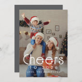 2026エレガント年モダン初めのご家族の写真 シーズンカード (正面/裏面)