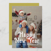 2026エレガント年モダン初めのご家族の写真 シーズンカード (正面/裏面)