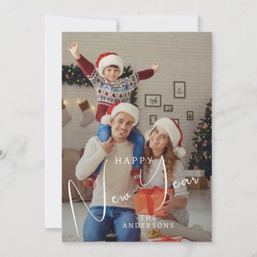 2026エレガント年モダン初めのご家族の写真 シーズンカード (正面)