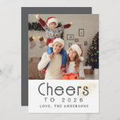 2026エレガント年モダン初めのご家族の写真 シーズンカード (正面/裏面)