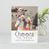 2026エレガント年モダン初めのご家族の写真 シーズンカード (スタンド正面)