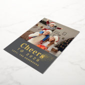 2026エレガント年モダン初めのご家族の写真 箔シーズンカード (回転した状態)