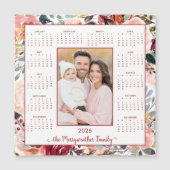 2026エレガント赤面フローラ写真磁気カレンダー (正面)