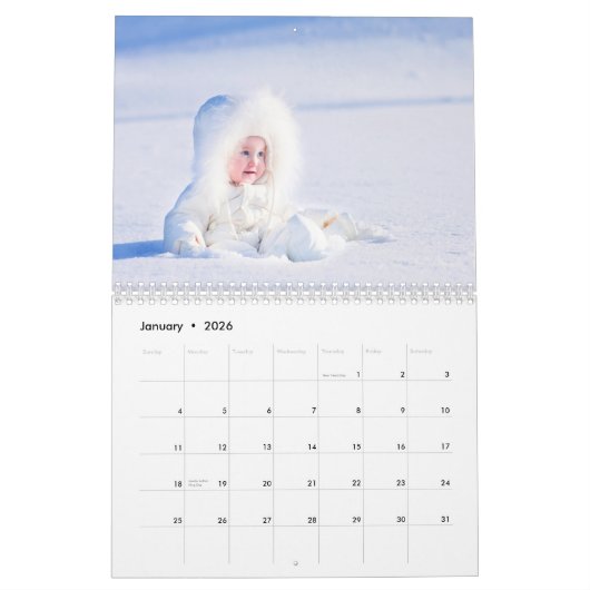 2026カスタムフォトカレンダー | 編集可能な年文字 カレンダー (1月 2026)