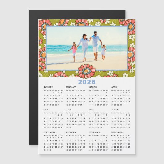 2026カスタムフォトレトロフローラカレンダー (正面/裏面)