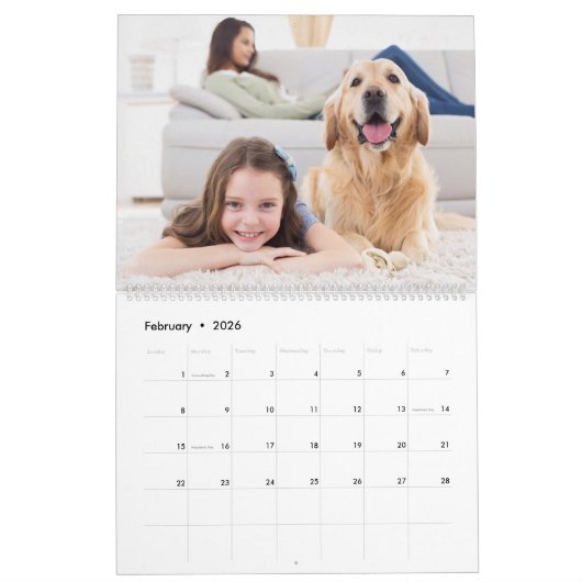 2026カスタム年モダン月写真 カレンダー (2月 2026)