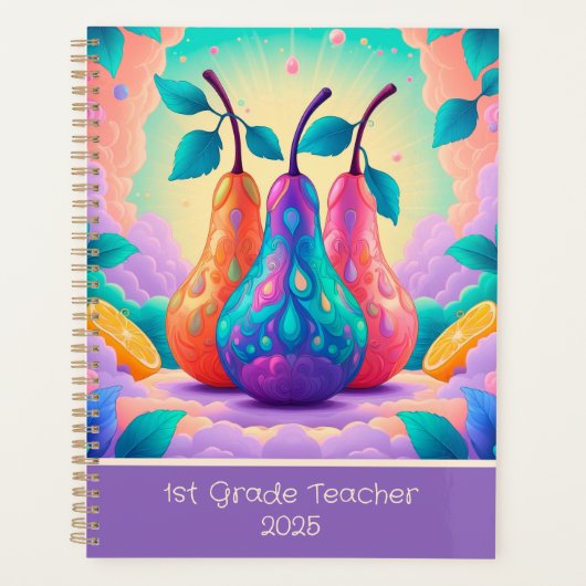 2026カラフル年1年生の梨カスタム梨 プランナー手帳 (正面)