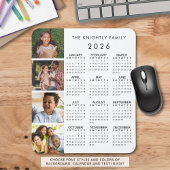 2026カレンダファミリ4写真パーソナライズされた色 マウスパッド