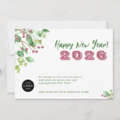 2026カレンダーあなたのロゴビジネス新年の休日 シーズンカード (正面)