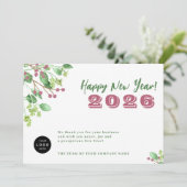 2026カレンダーあなたのロゴビジネス新年の休日 シーズンカード (スタンド正面)