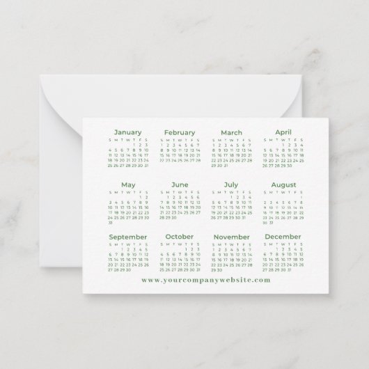 2026カレンダーあなたのロゴビジネス新年の休日 ノートカード (裏面)