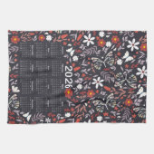 2026カレンダーお洒落フローラと蝶 キッチンタオル (横)