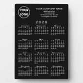 2026カレンダーのビジネスロゴ文字ブラックデスクトップ フォトプラーク (正面)