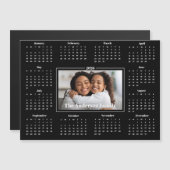 2026カレンダーカスタムフォトファミリーブラックマグネット (正面/裏面)