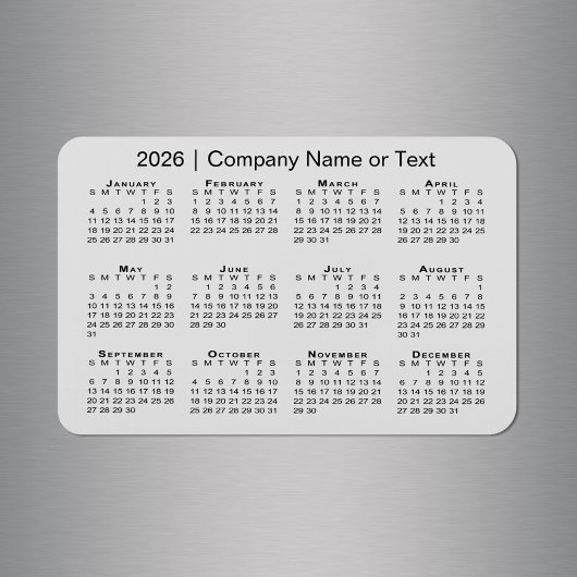 2026カレンダーカスタム文字灰色 マグネット