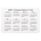 2026カレンダーカスタム文字黒赤白 マグネット (横)