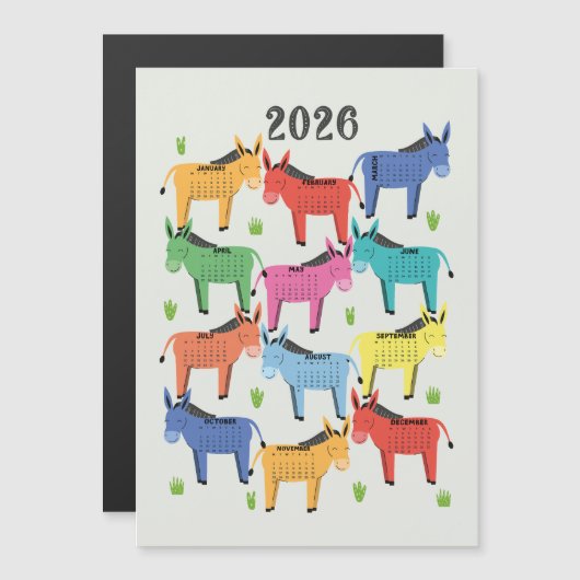 2026カレンダーカラフルDonkey (正面/裏面)