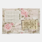 2026カレンダータオル主の祈りの言葉ピンクのバラ キッチンタオル (横)