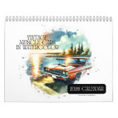 2026カレンダーヴィンテージマッスルカー水色！ カレンダー (カバー)