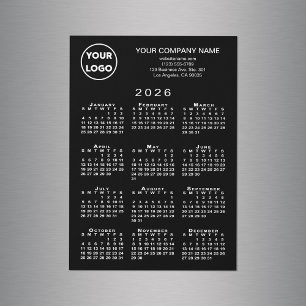 2026カレンダー事業ロゴ文字ブラックマグネットカード