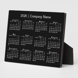 2026カレンダー会社名ブラックデスクトップ フォトプラーク