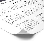 2026カレンダー写真と名前(白) ポスター (角)
