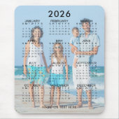 2026カレンダー写真文字カスタム マウスパッド (正面)