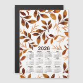 2026カレンダー水彩紅葉パターン (正面/裏面)