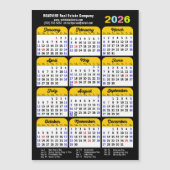 2026カレンダー米国の祝日シンプル事業の磁気 (正面)