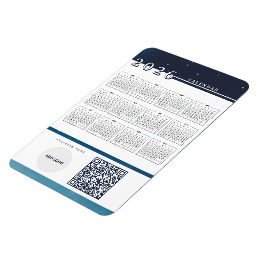 2026カレンダー追加ロゴQRコードフレキシブルマグネット マグネット (左側)