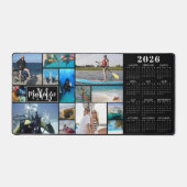 2026カレンダー14写真モノグラム名カスタム色 デスクマット (正面)