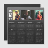 2026カレンダー3フォトコラージマグネットカード (正面/裏面)
