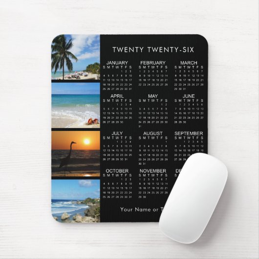 2026カレンダー4フォトコラージョパーソナライズされたン色 マウスパッド (マウス)