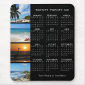 2026カレンダー4フォトコラージョパーソナライズされたン色 マウスパッド (正面)