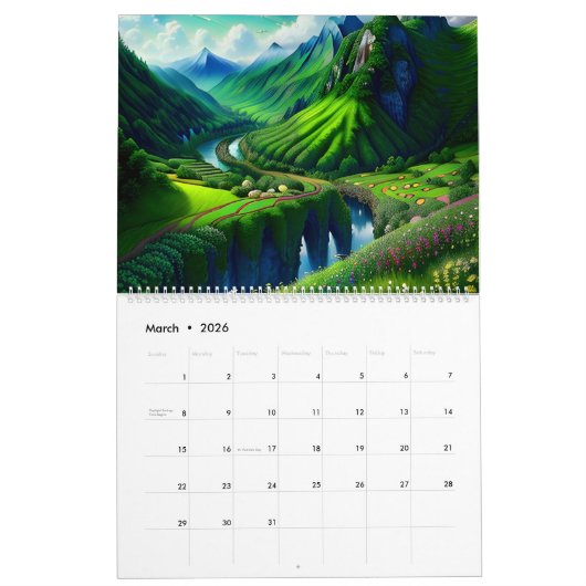 2026カレンダー5 カレンダー (3月 2026)